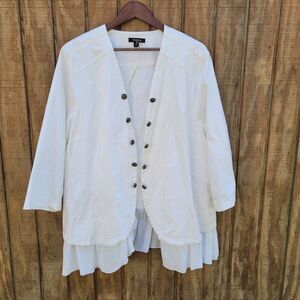 Torrid Off White Twill Peplum Open Military Jacket Torrid Womens Size 4/26/4X
